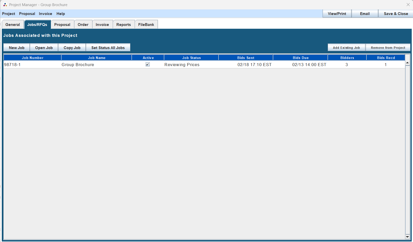 Project Manager Jobs Integration