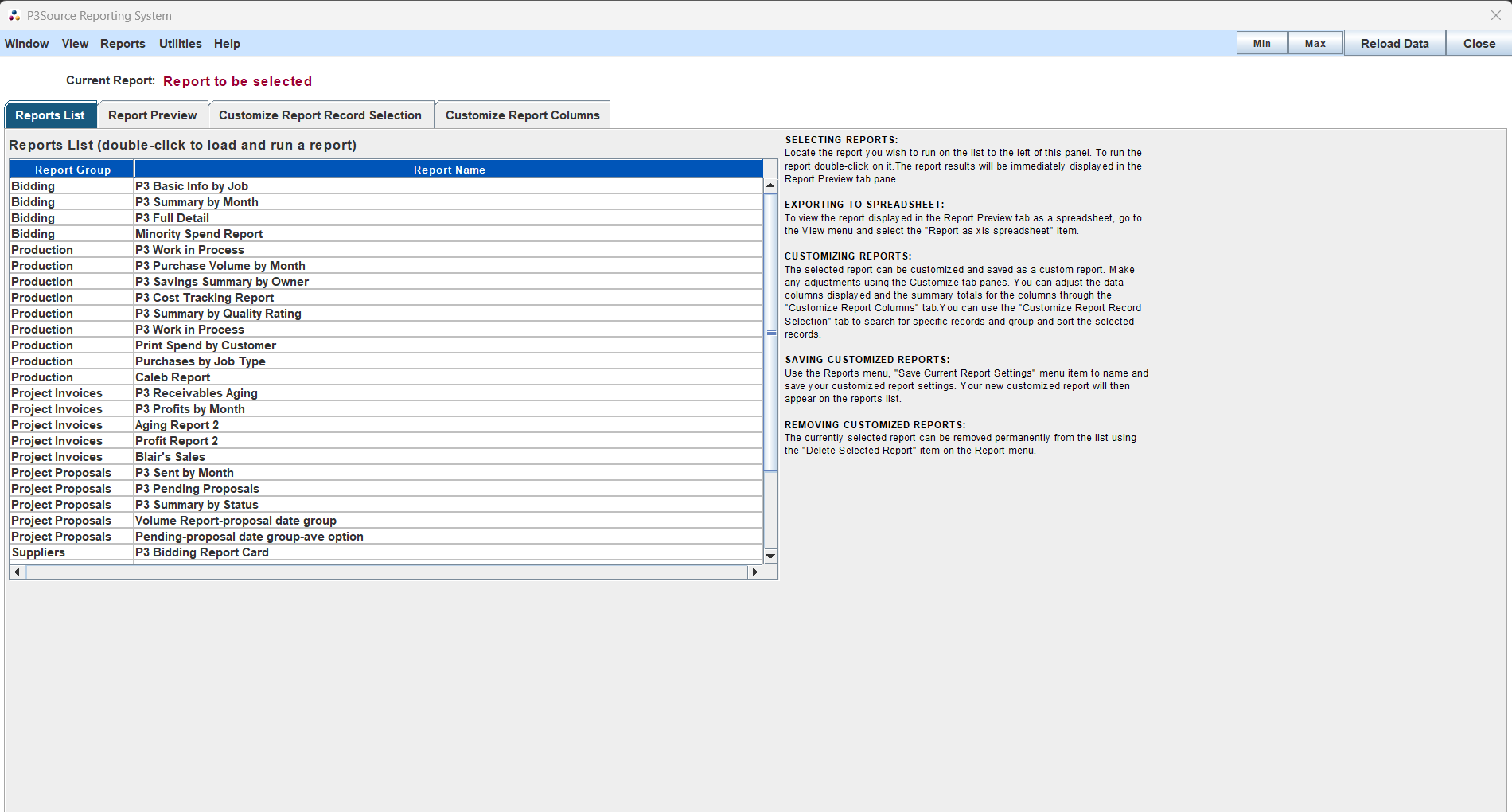 Reporting System Overview