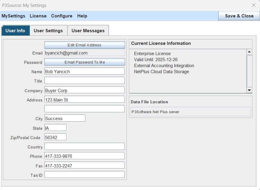 User Settings Overview
