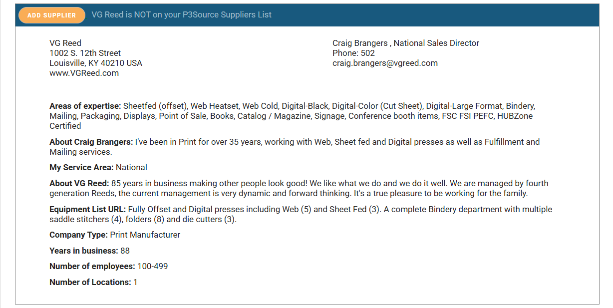 P3 Supplier Network Entry